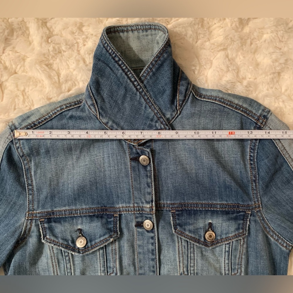 American Eagle Outfitters Denim Jacket with Stars on the Sleeves•Sz. S•Like New - Picture 12 of 16
